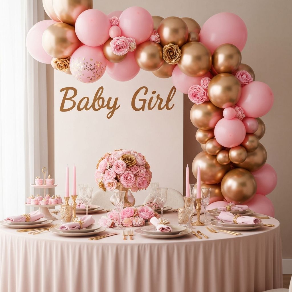 Baby Girl Dekorationsset in Pink & Gold
